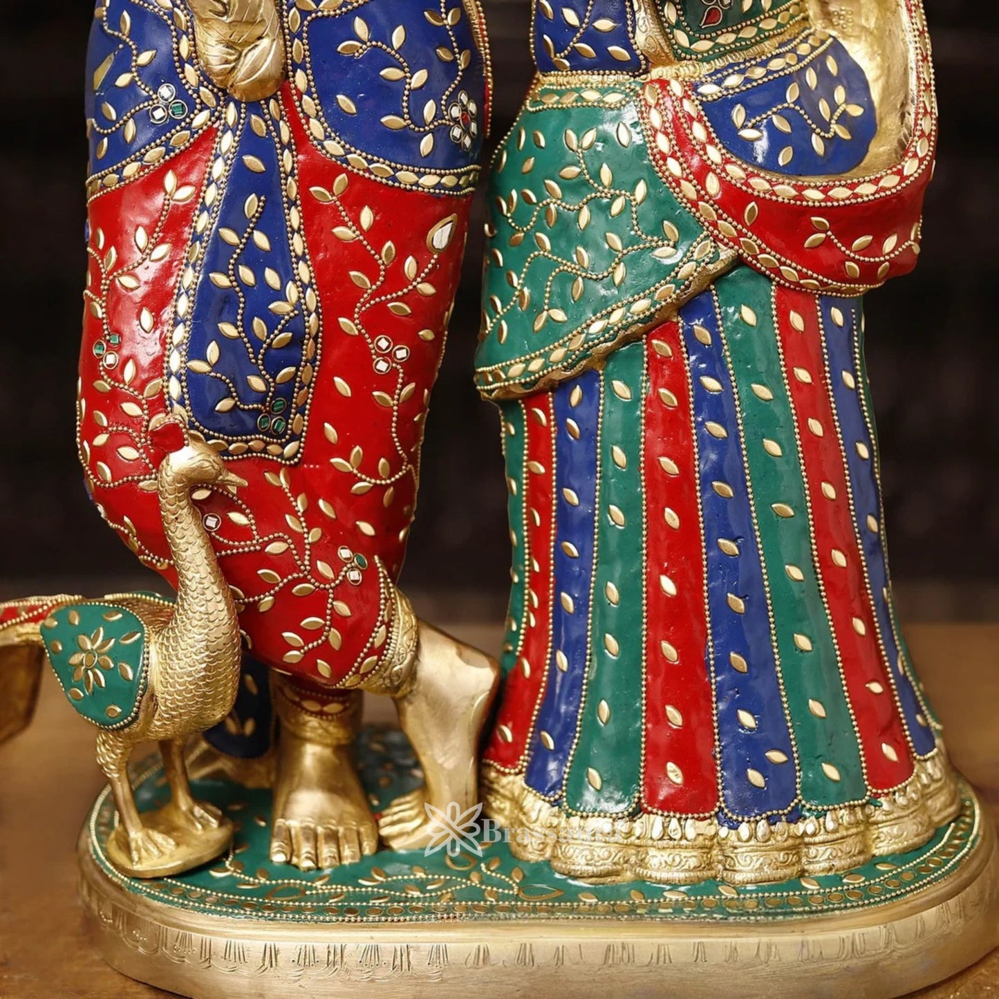 Brass Radha Krishna Murti Weight 20.27 Kg And Height 23 Inch