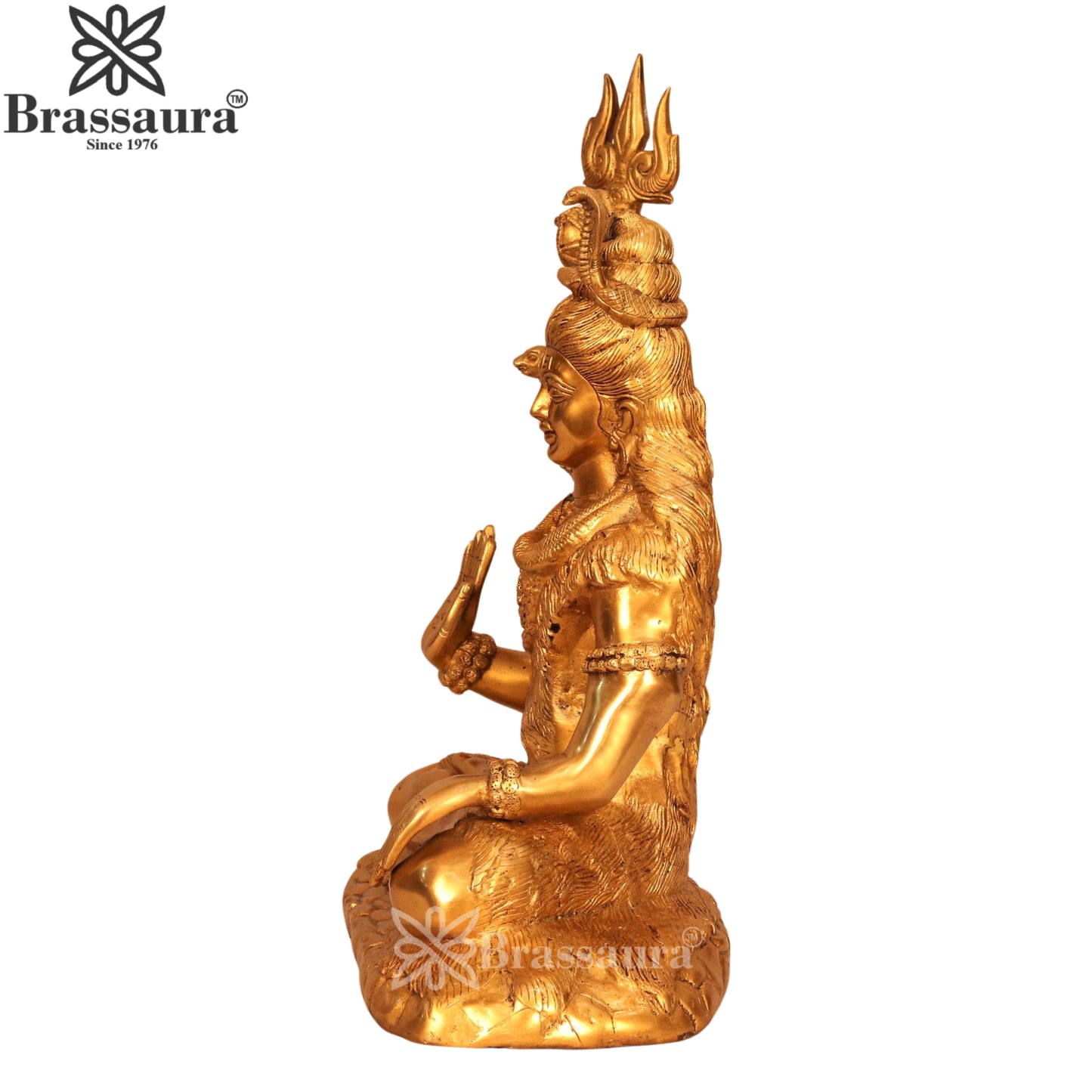 Brassaura™ Traditional Brass Shiva Idol – Height 16 Inches & Weight 11.45 Kgs | Devotional Sculpture