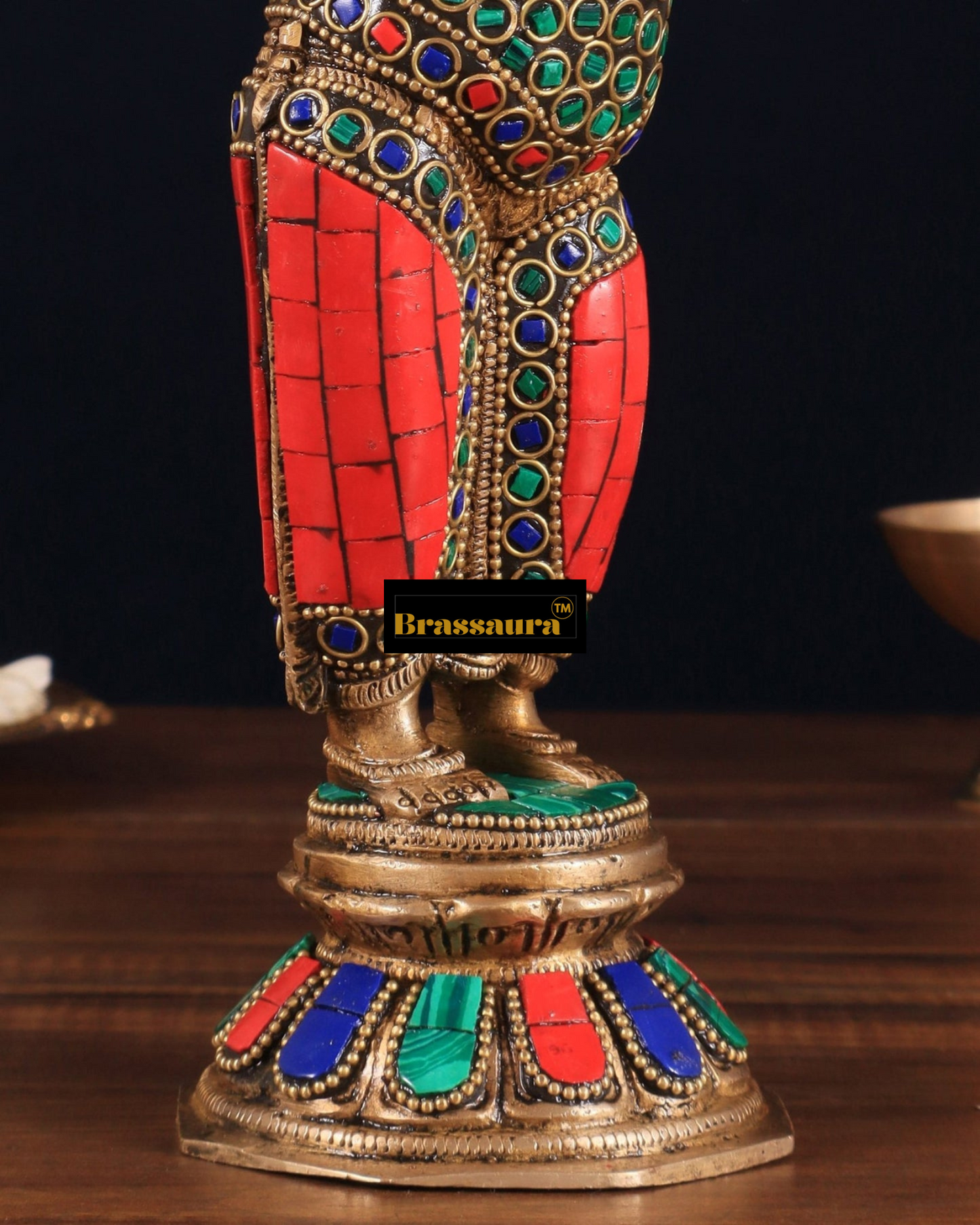 Brassaura™ Standing Brass Ganesha Idol – 10 Inch Height | 2.58 kg | Symbol of Wisdom & Prosperity
