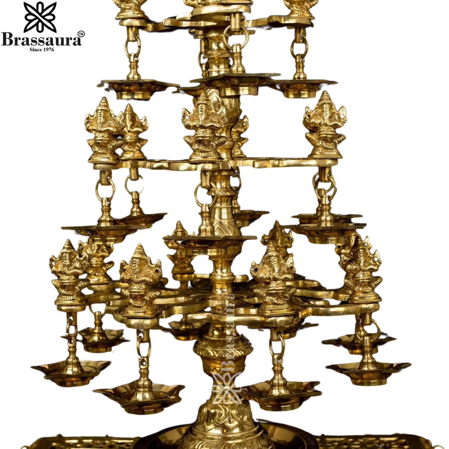 Brass Ashtothira Ganesh deepam Weight 18 Kg And Height 38.5 Inch