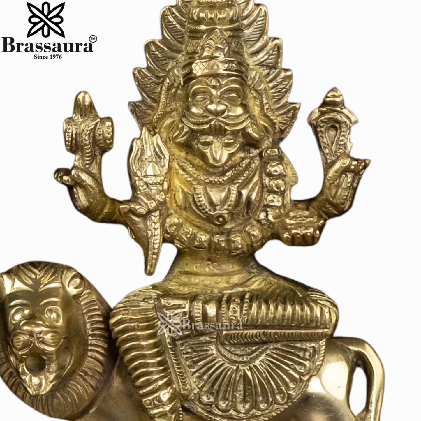 Brass Pratyangira Devi Murti Weight .9 Kg And Height 7 Inch