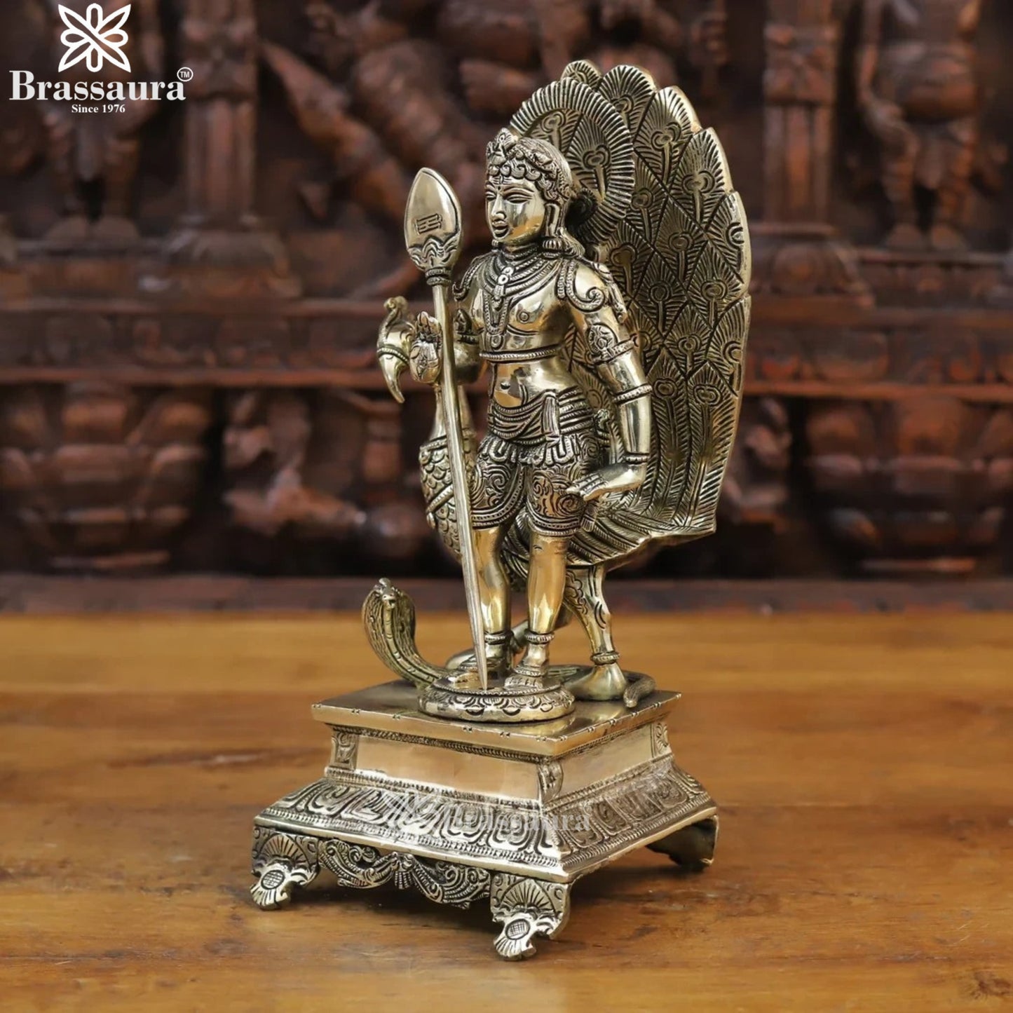 Brass Murugan Statue Weight 4.48 Kg And Height 12 Inch