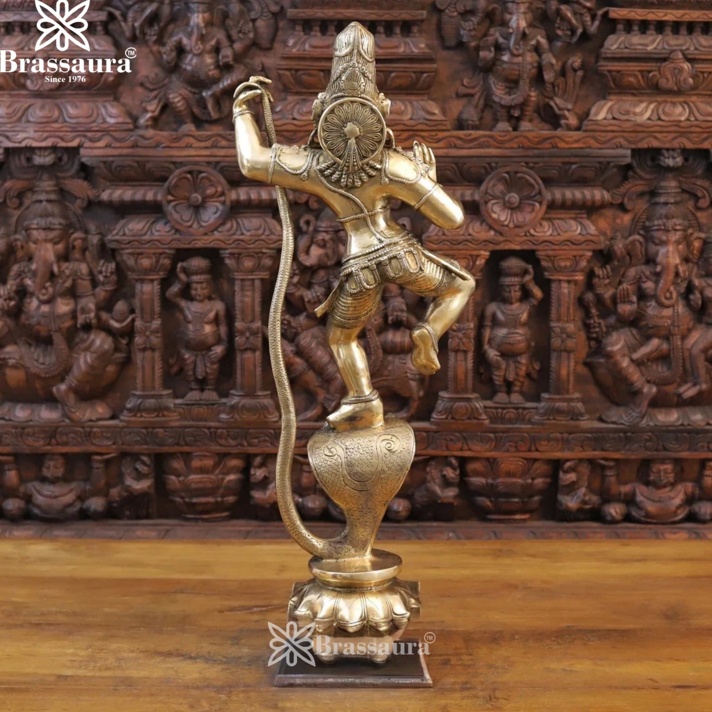 Brass Dancing Krishna Murti Weight 13.96 Kg And Height 29.5 Inch