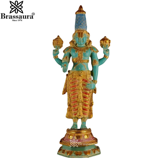 Brass Vishnu Shyamal Statue Weight 21.5 Kg And Height 33 Inch