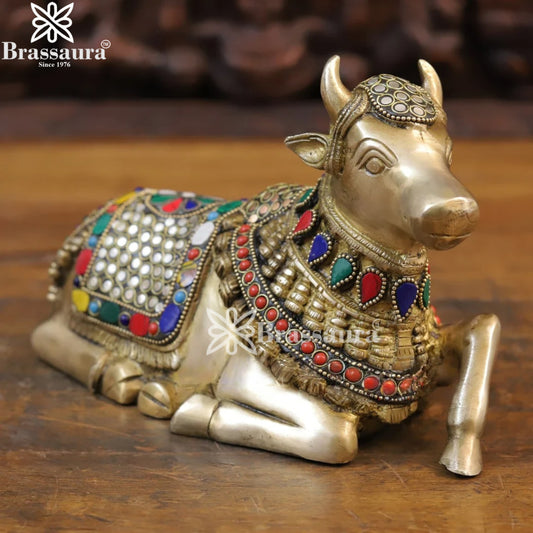 Brass Nandi For Home Décor And Gift Items Weight 2.6 kg Height 6.5 Inch