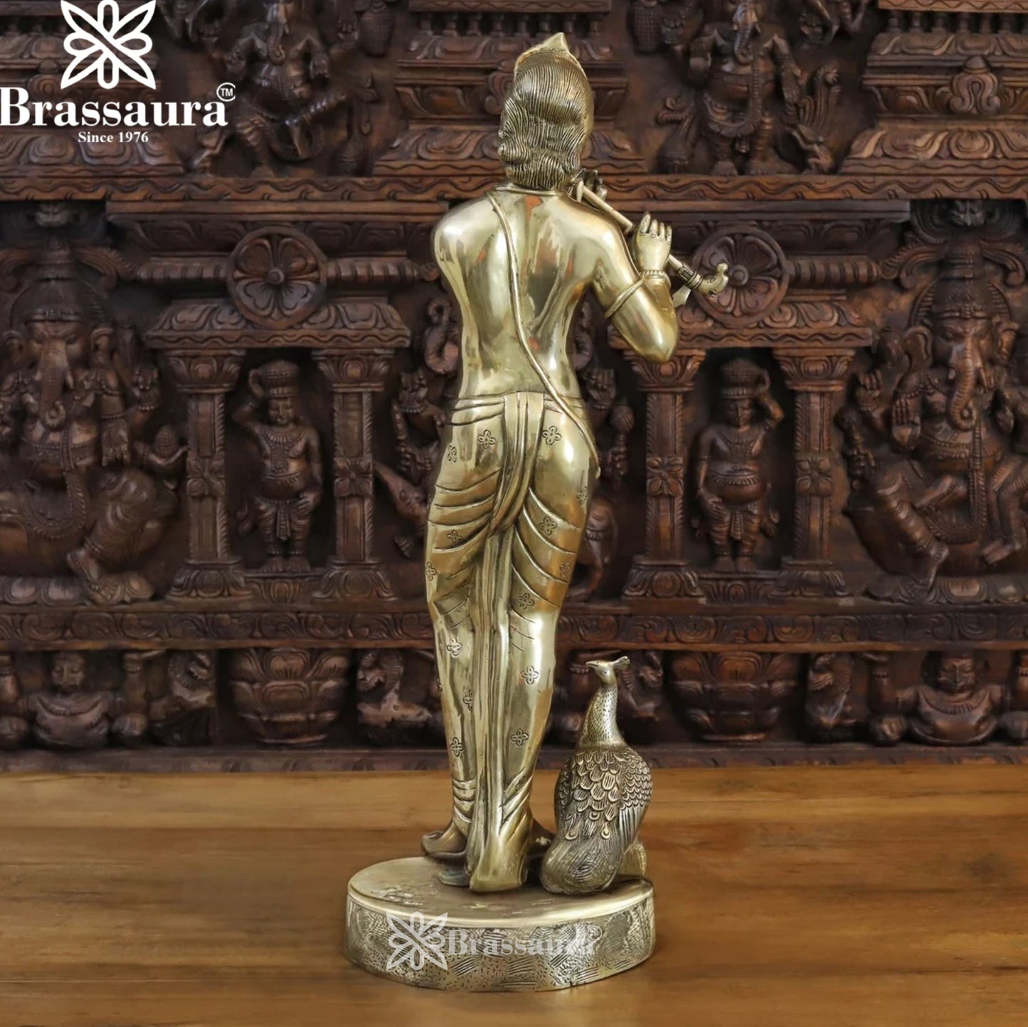 Brass Krishna Murti Weight 14.56 Kg And Height 29.5 Inch