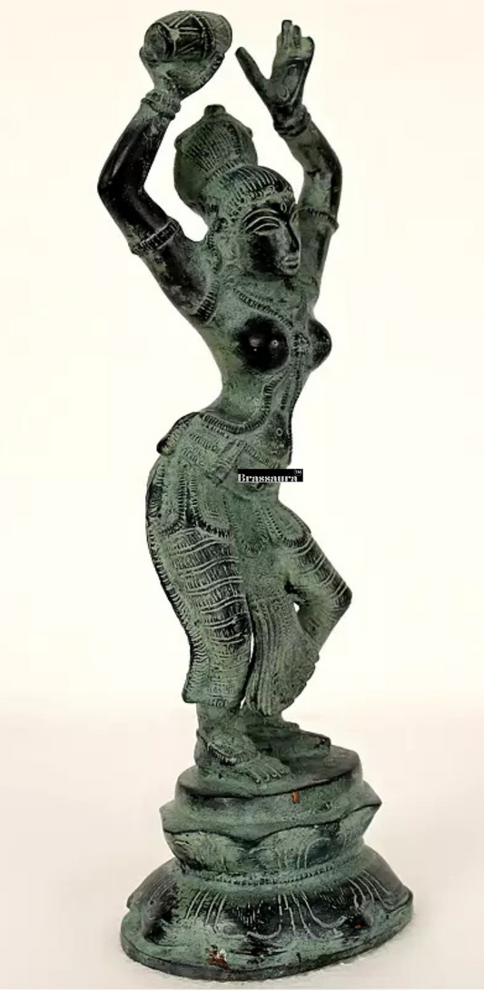 Brassaura™ Dancing Apsara Brass Statue – Height 11.61 inches | Weight 2.55 kgs