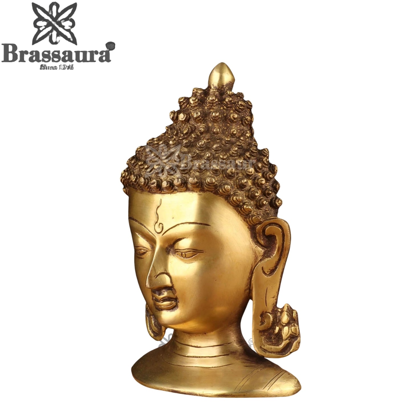Brass Head Buddha Weight 1.8 kg & Height 8.5 Inch