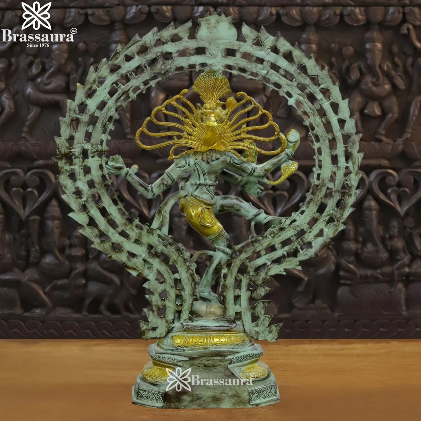Brass Antique Dancing Natraj Statue Weight 18.17 Kg And Height 29 Inch