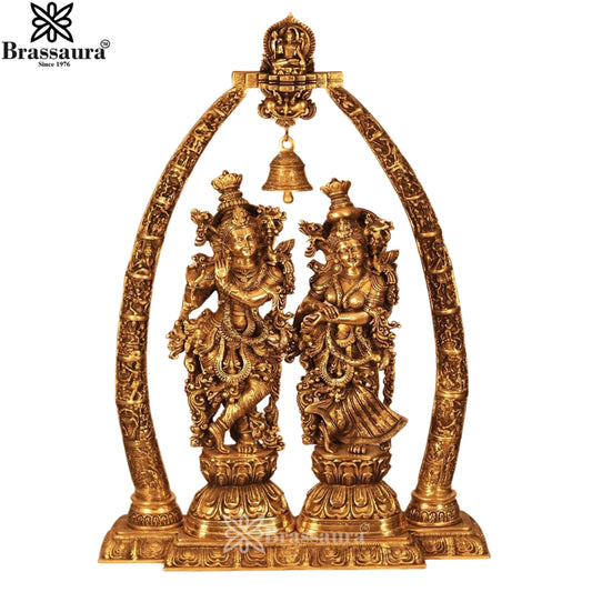 Brass Radha Krishna Statue Weight 65 Kg And Height 45 Inch