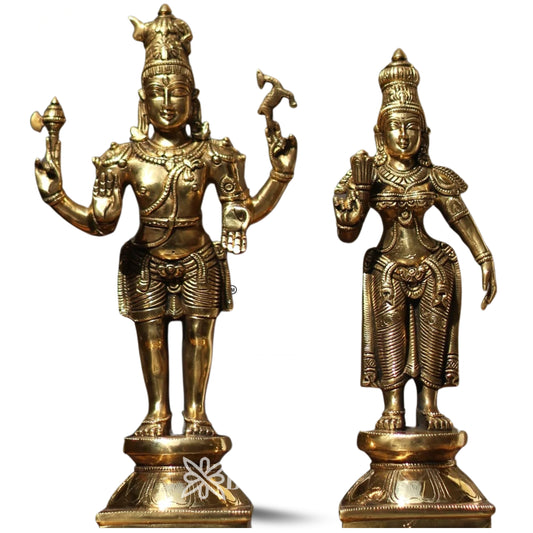 Brass Lord Shiv & Parvati Statue Weight 14 Kg And Height 8 Inch