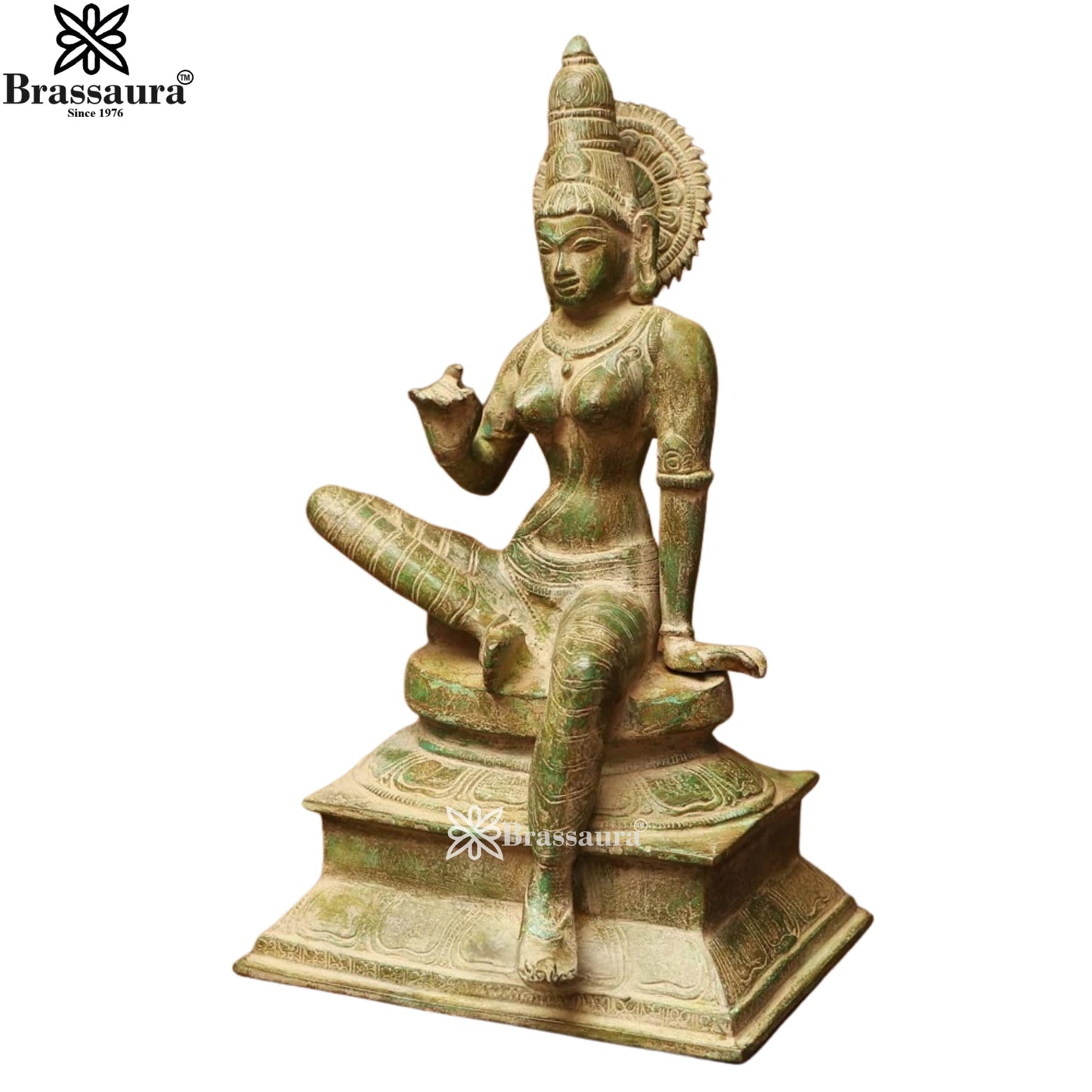 Brass Parvati Statue Weight 4.5 Kg And Height 12.5 Inch