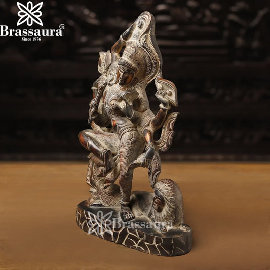Brass Aardhnareshwar Statue Weight 7.46 Kg And Height 16.5 Inch