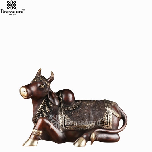 Brass Big Nandi For Home Décor And Gift Items Weight 17.8 kg Height 14 Inch