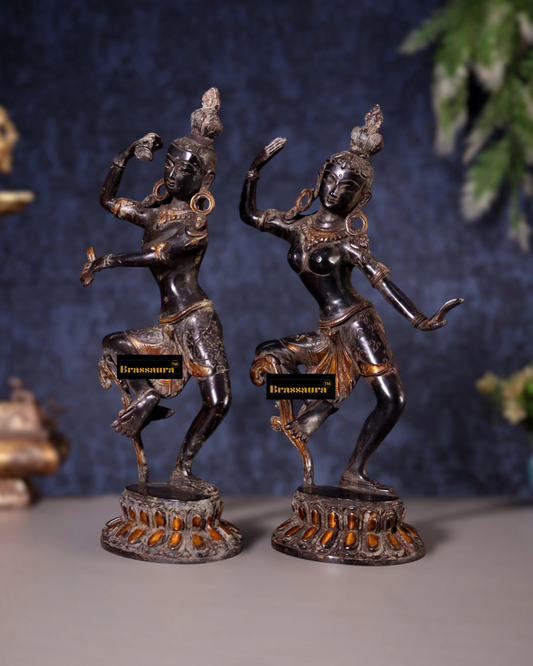Brass Dancing Shiva & Parvati Idol For Home Decor Height 15 Inch & Weight 7 Kg