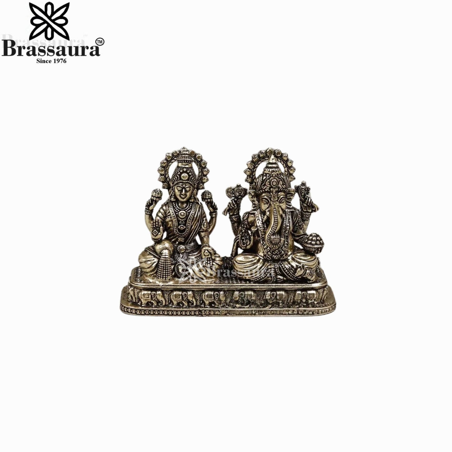Brass Super fine Lakshmi Ganesh Murti Weight .202 Kg And Height 3 Inch