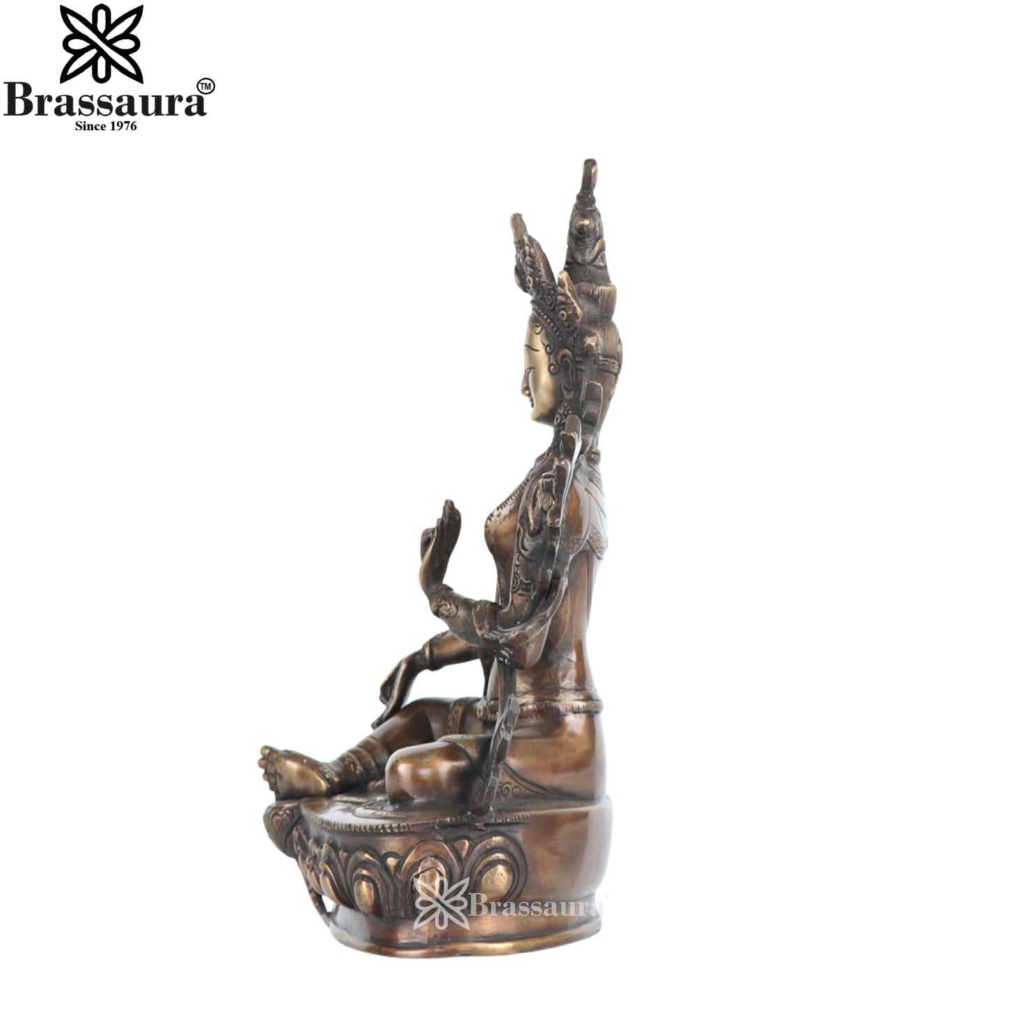 Brass Antique Tara Statue Weight 4.5 Kg And Height 13 Inch