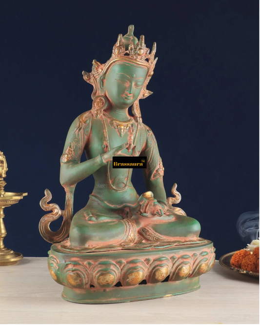 Brassaura™ Pure Brass Vajrasattva Idol – Height 16 Inches, Weight 5.7 Kgs