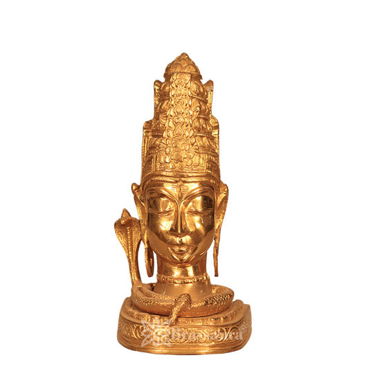 Brass Shiva Head Statue Weight 2.25 Kg And Height 9 Inch
