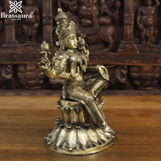 Brass Lakshmi Murti Weight 7.66 Kg And Height 15 Inch