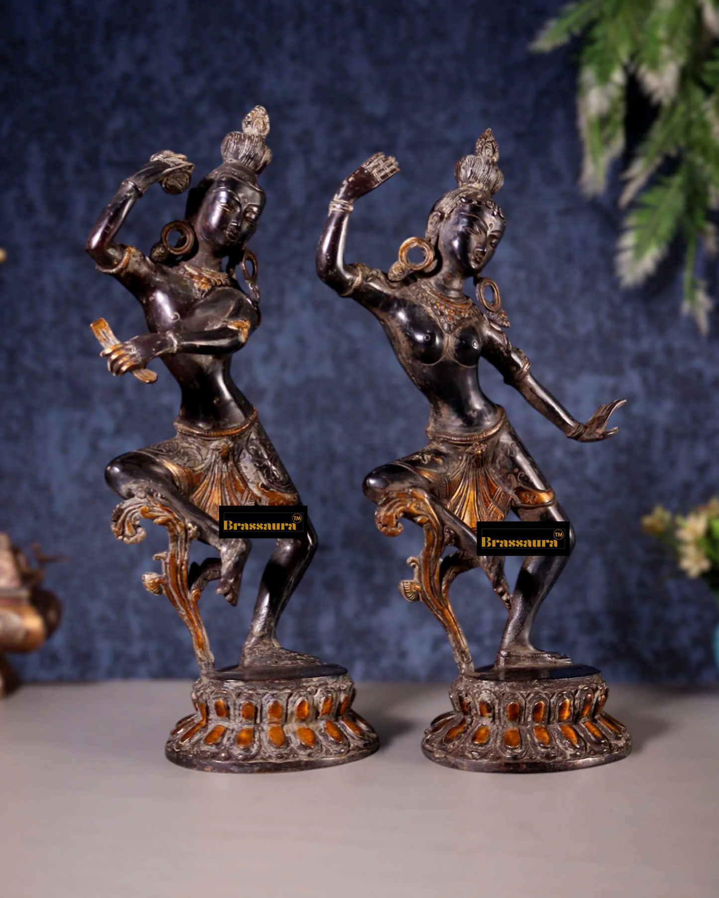 Brass Dancing Shiva & Parvati Idol For Home Decor Height 15 Inch & Weight 7 Kg