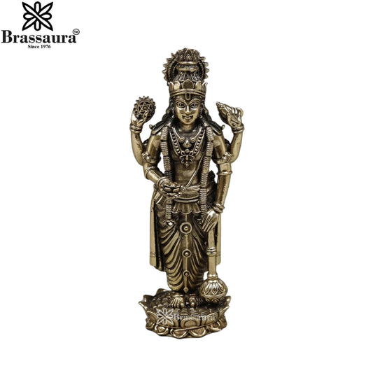 Brass Super fine Vishnu Statue Weight .232 Kg And Height 6 Inch