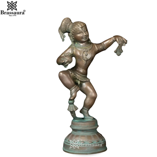 Brass Bal Krishna Murti Weight 3.3 Kg And Height 11 Inch