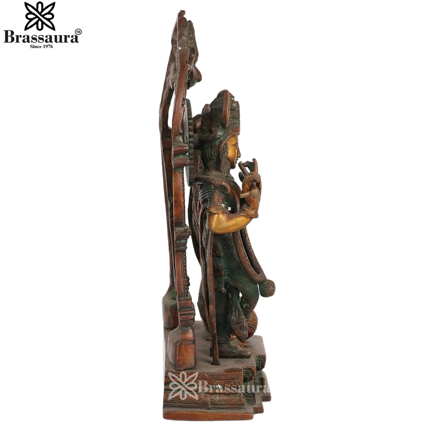 Brass Antique Radha Krishna Statue Weight 7.2 Kg And Height 14 Inch