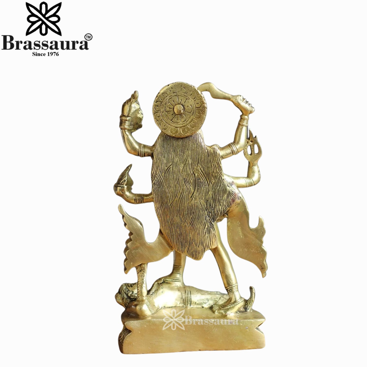 Brassaura™ Sacred Brass Kali Maa Murti – Height 9.75 Inches & Weight 3.4 Kgs | Temple Décor Accent