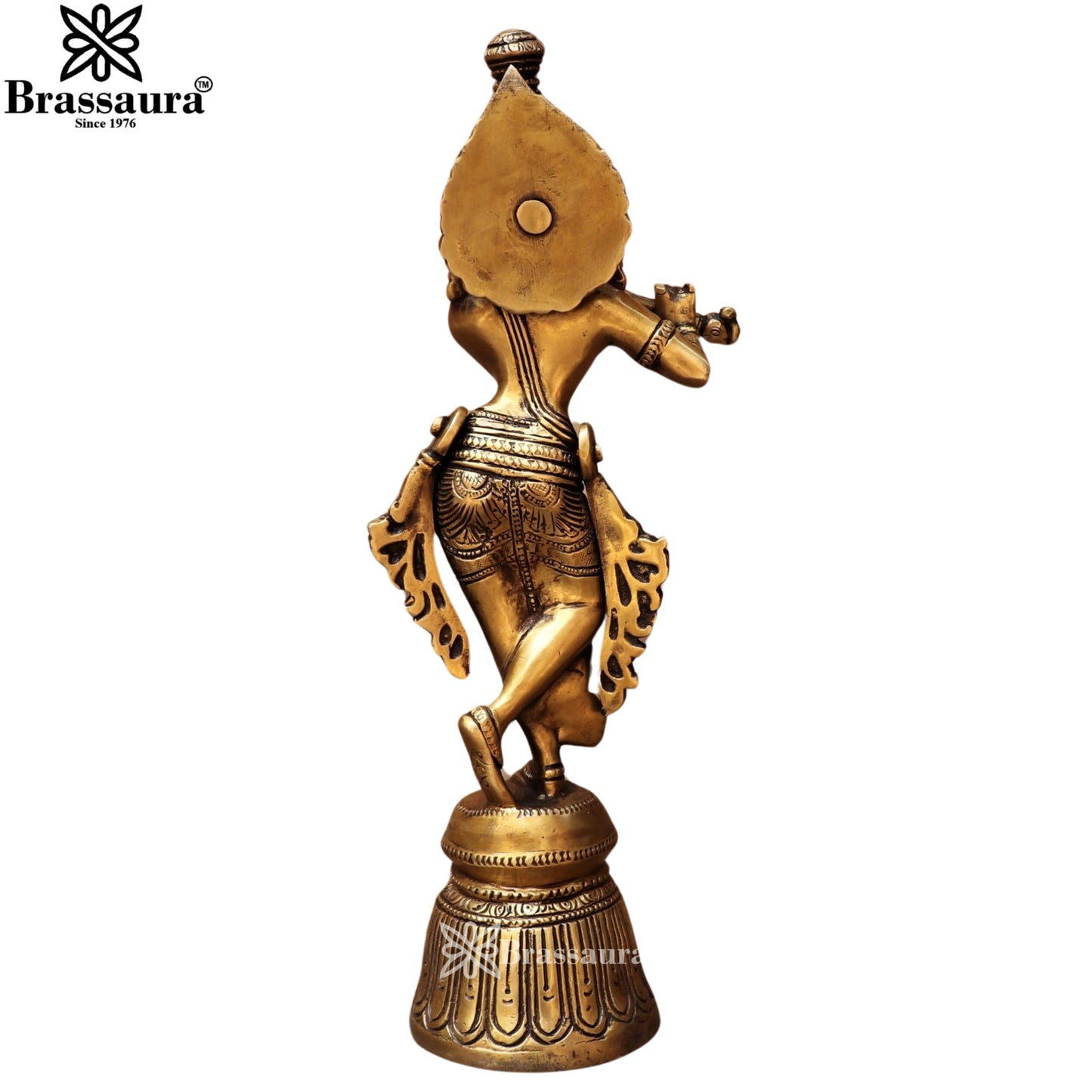 Brass Krishna Murti Weight 1.9 Kg And Height 11 Inch