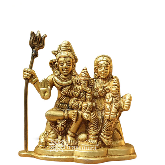 Brass Lord Shiv Family Statue Weight .6 Kg And Height 3.5 Inch