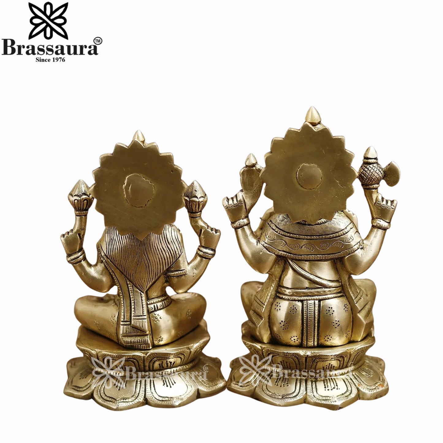 Brass Lakshmi Ganesh Murti Weight 5.6 Kg And Height 8.5 Inch
