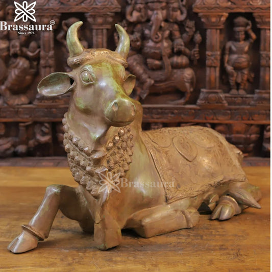 Brass Nandi Statue Weight 18.14 Kg And Height 18 Inch