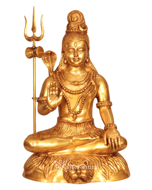 Brass Lord Shiva Statue Weight 40 Kg And Height 34 Inch
