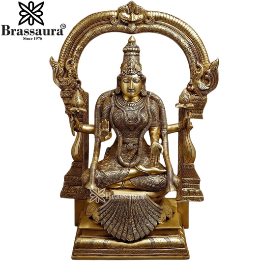 Brass Lakshmi Murti Weight 45.28 Kg And Height 30 Inch