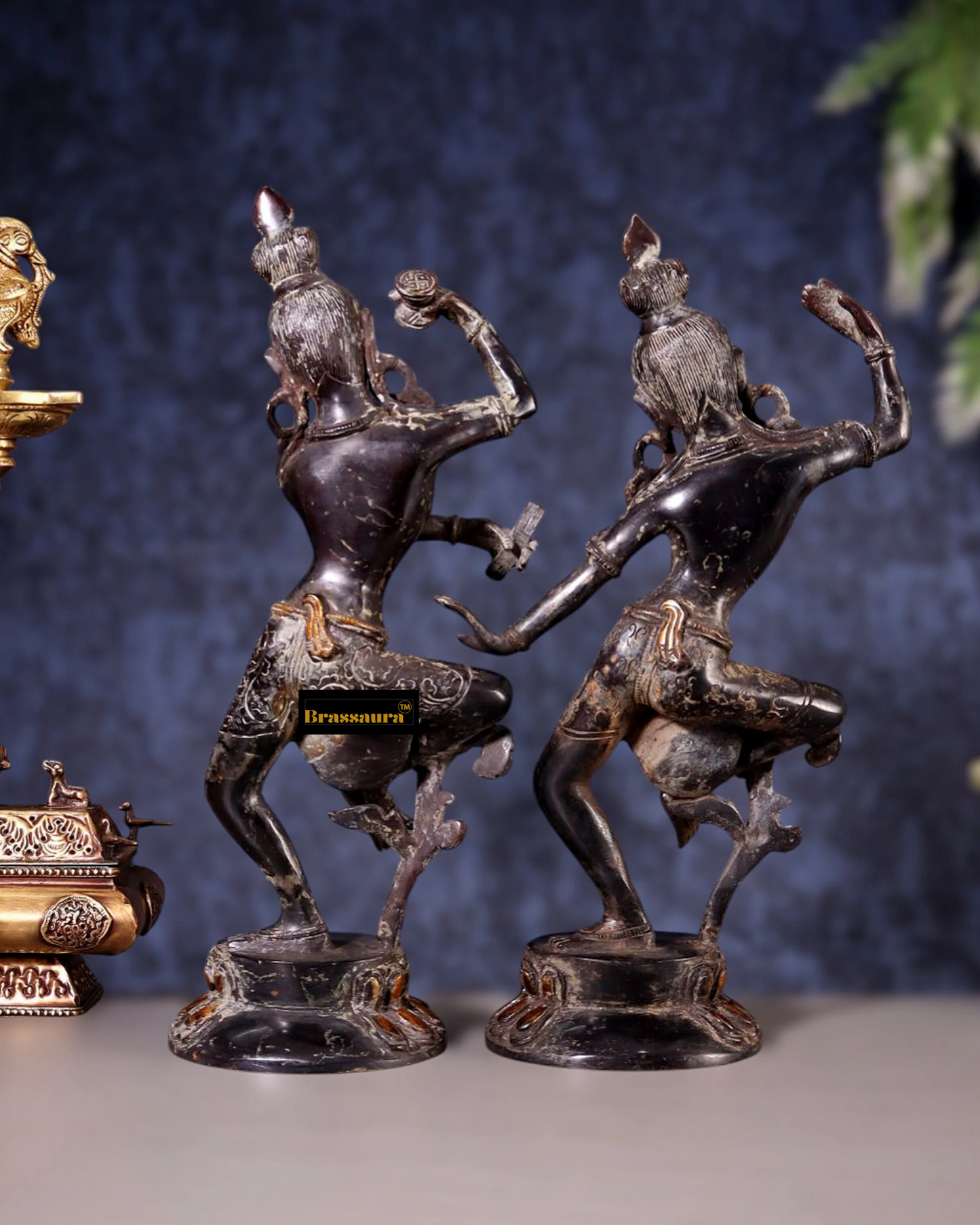 Brass Dancing Shiva & Parvati Idol For Home Decor Height 15 Inch & Weight 7 Kg