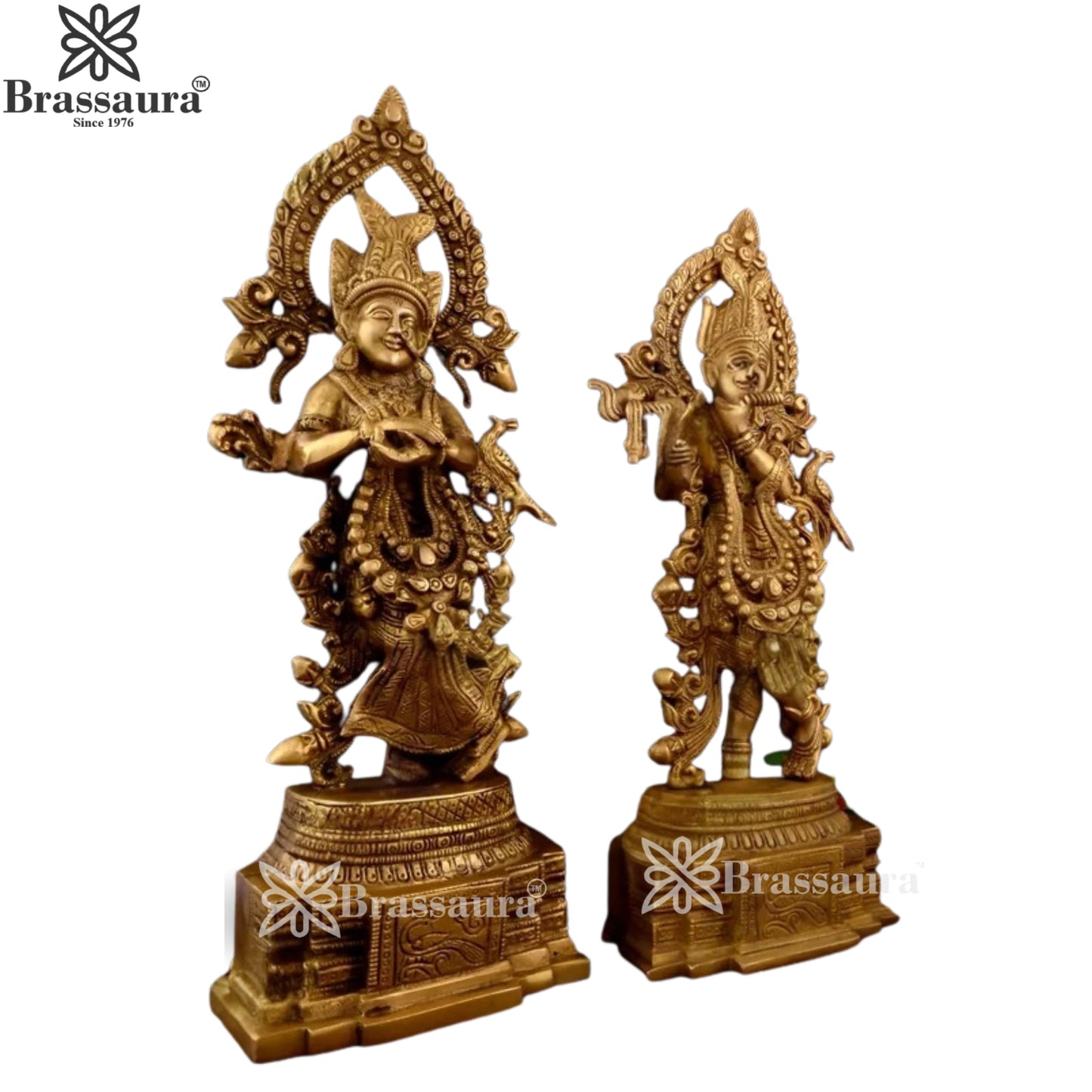 Brass Radha Krishna Murti Weight 7.2 Kg And Height 14 Inch
