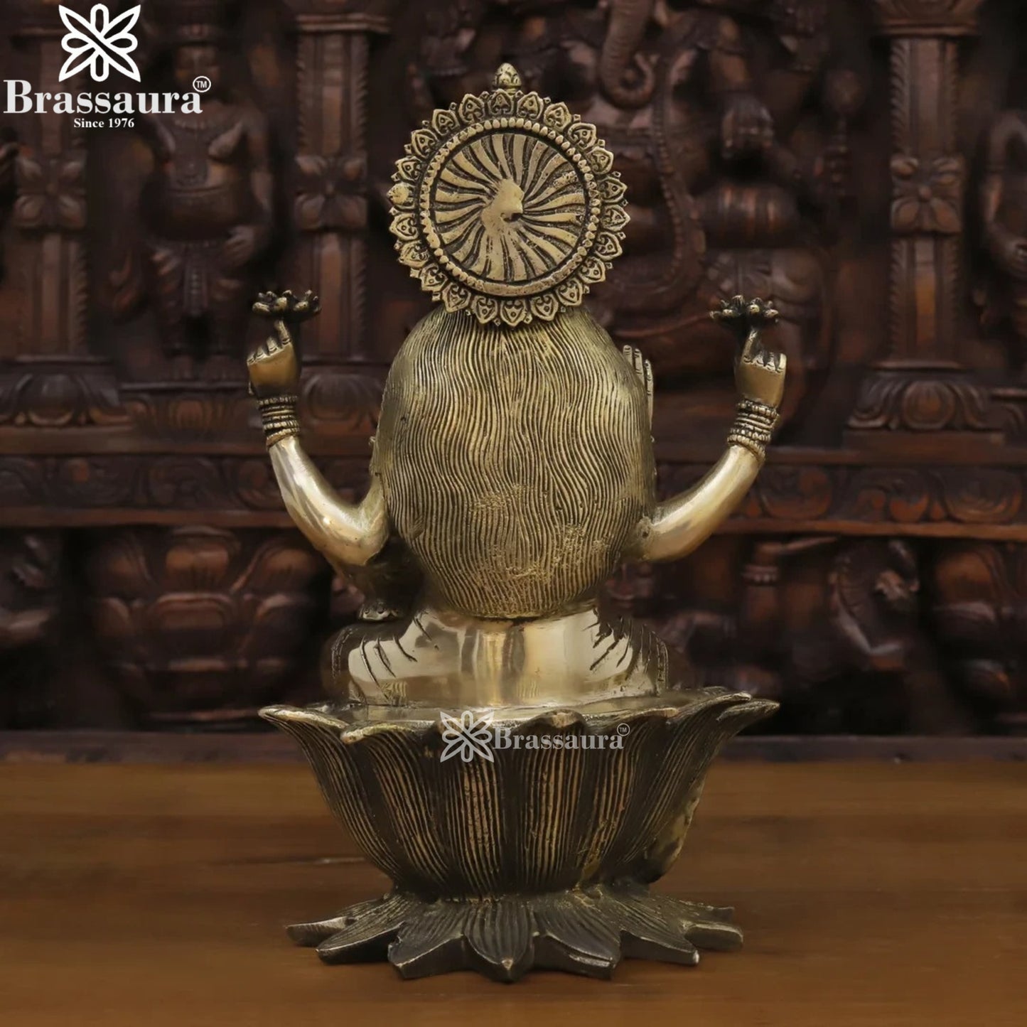 Brassaura™ Sacred Brass Laxmi Murti – Height 11.55 Inches & Weight 5.48 Kgs | Spiritual Home Idol