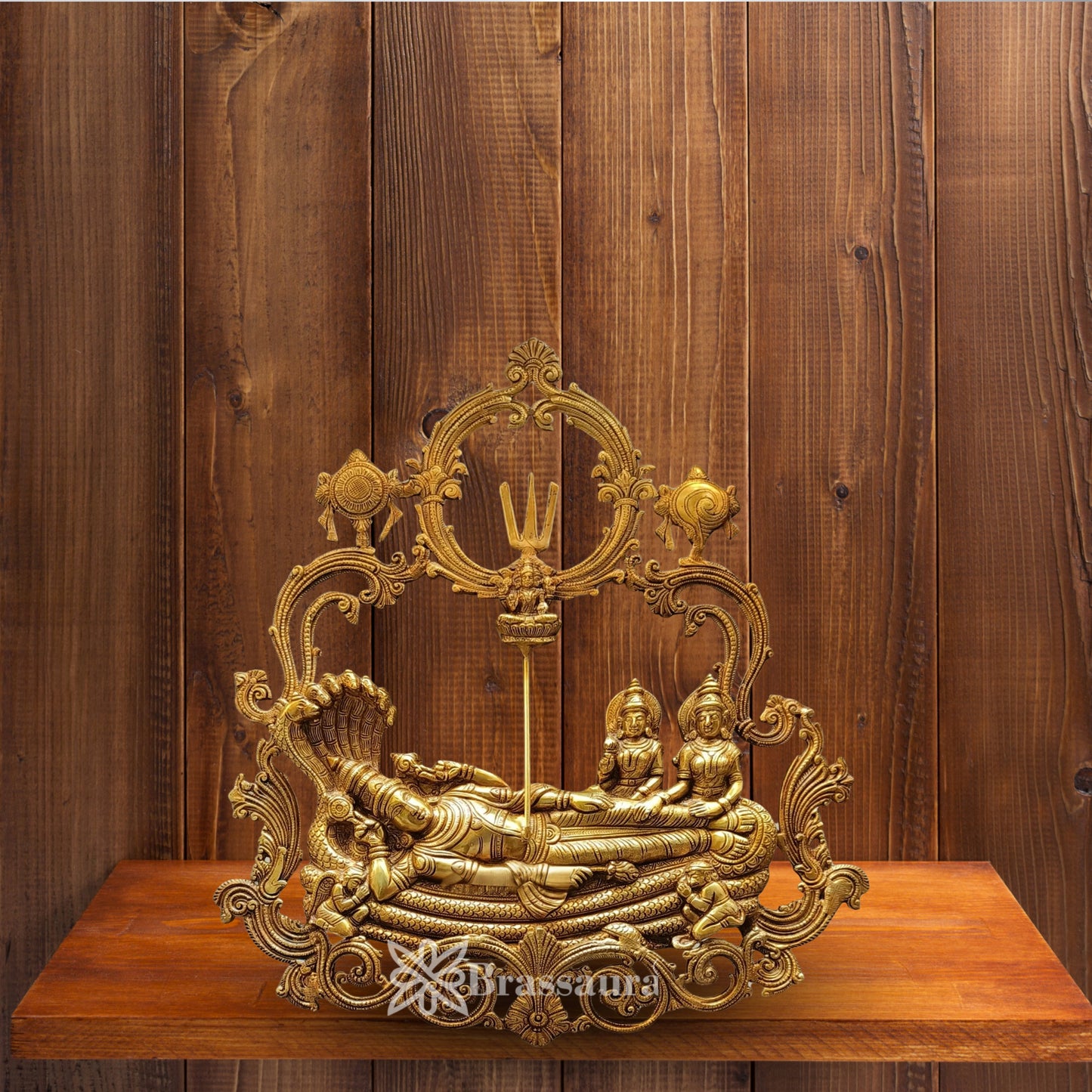 Brass Vishnu Laxmi Wall Hanging Statue Weight 11 Kg And Height 23 Inch
