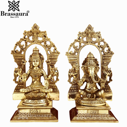 Brass Super fine Lakshmi Ganesh Murti Weight 8 Kg And Height 13 Inch