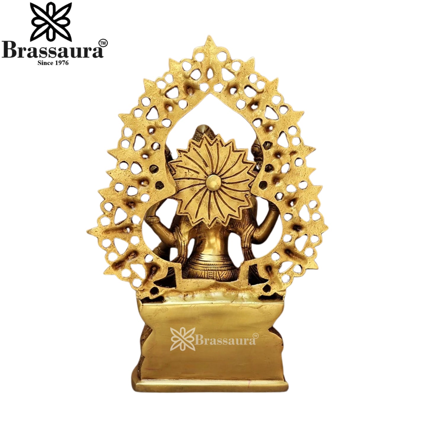 Brassaura™ Brass Laxmi Idol – Height 10 Inches & Weight 2.8 Kgs | Hindu Goddess Sculpture