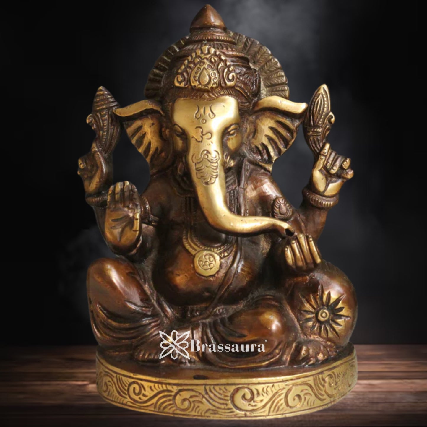 Brass Ganesha Statue Weight 2 Kg & Height 7 Inch