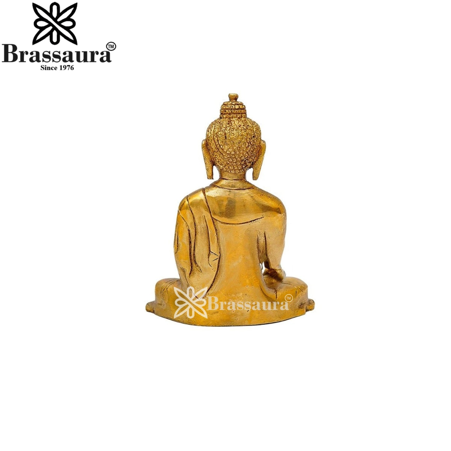 Brass Bhumisprasa Buddha Weight 1.1 kg & Height 6.5 Inch
