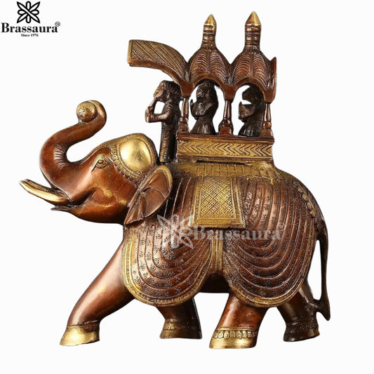 Brass Big Elephant For Home Décor And Gift Items Weight 7.6 kg Height 12 Inch