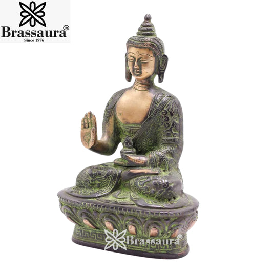 Brass Blessing Buddha Weight 1 kg & Height 7 Inch