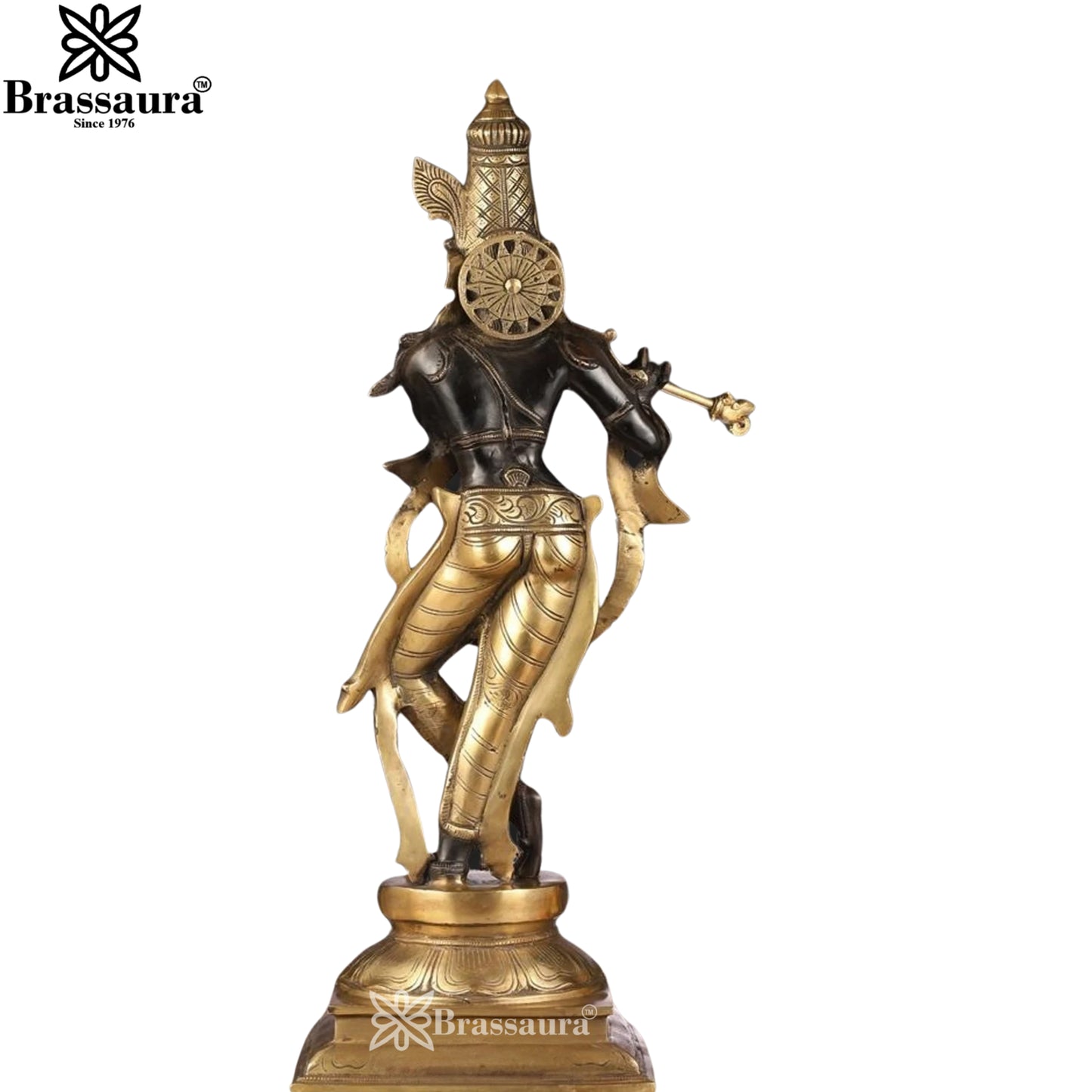 Brass Krishna Murti Weight 18 Kg And Height 28 Inch