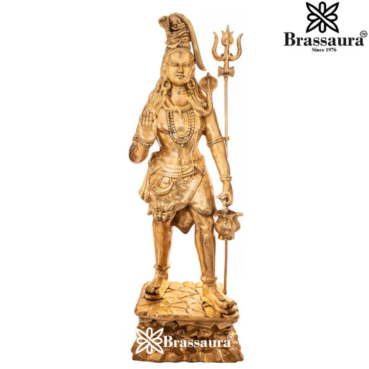 Brass Antique Standing Shiva Weight 23 Kg & Height 35 Inch