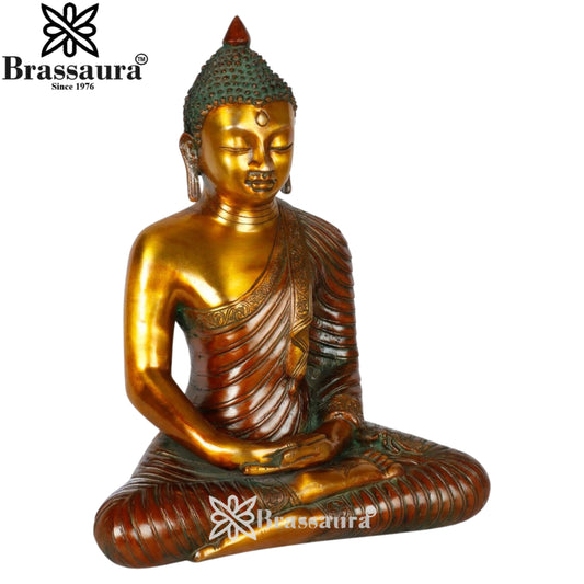 Brass Buddha Weight 6.5 kg & Height 13 Inch