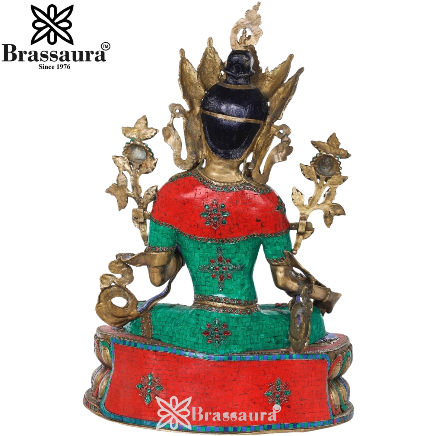 Brass Gem Stone Work Tara Weight 38 Kg & Height 33 Inch