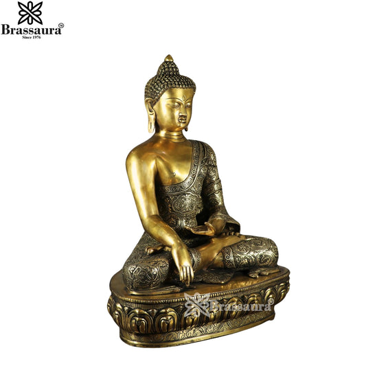 Brass Bhumisprasa Buddha Weight 23 kg & Height 22 Inch